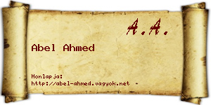 Abel Ahmed névjegykártya